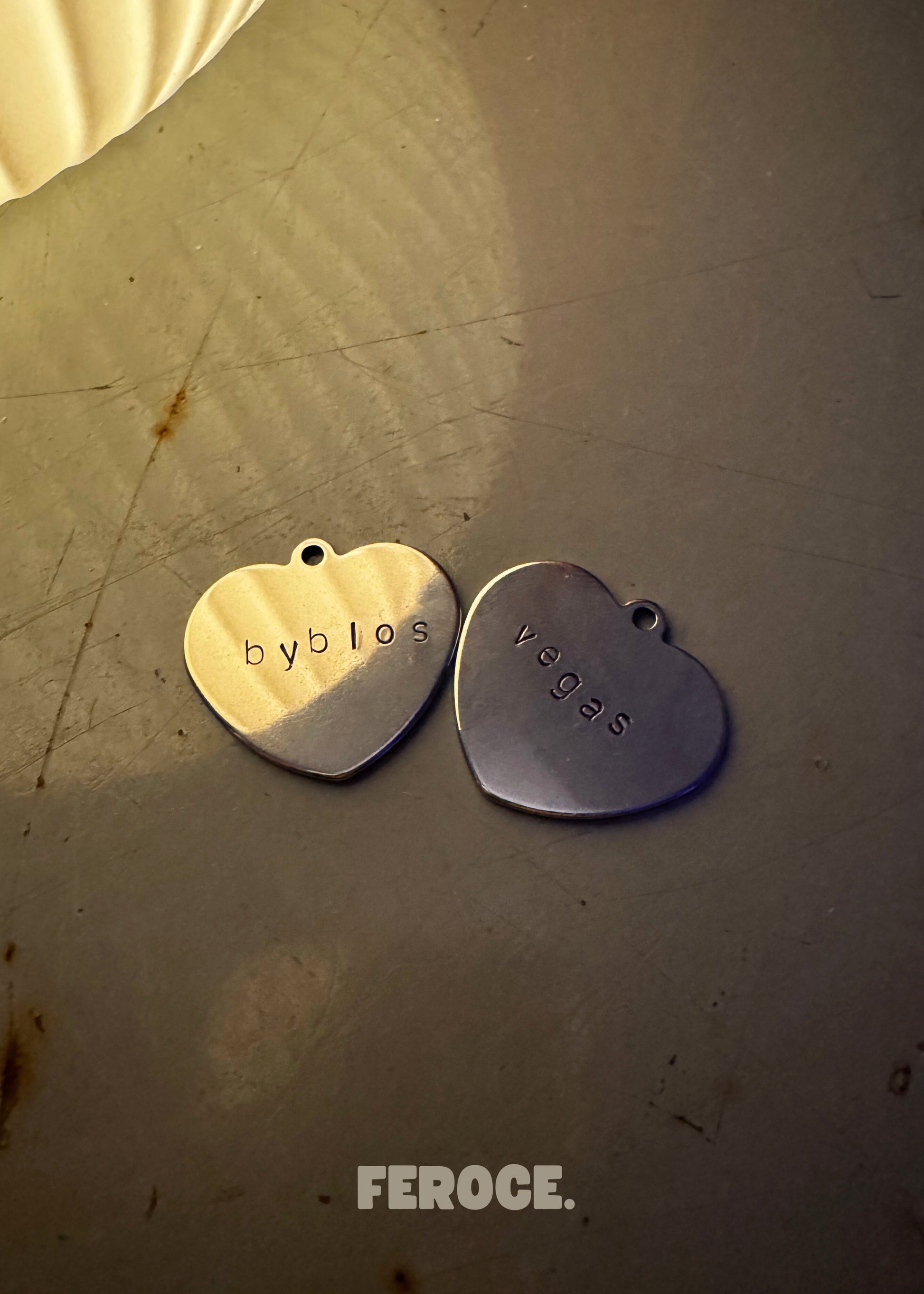 Médaille en acier inoxydable coeur