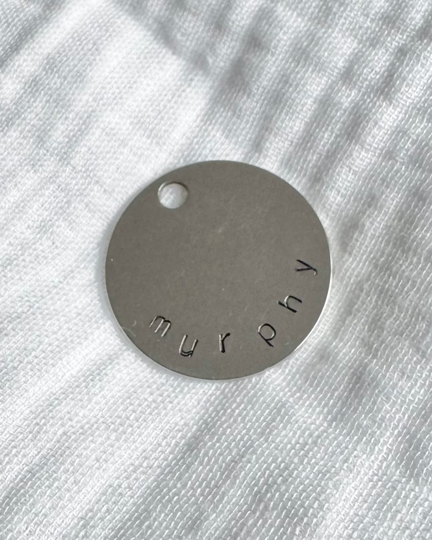 Médaille inox écriture inclinée