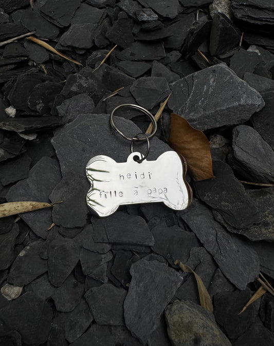 Médaille personnalisée FÉROCE en acier inoxydable pour chien et chat
